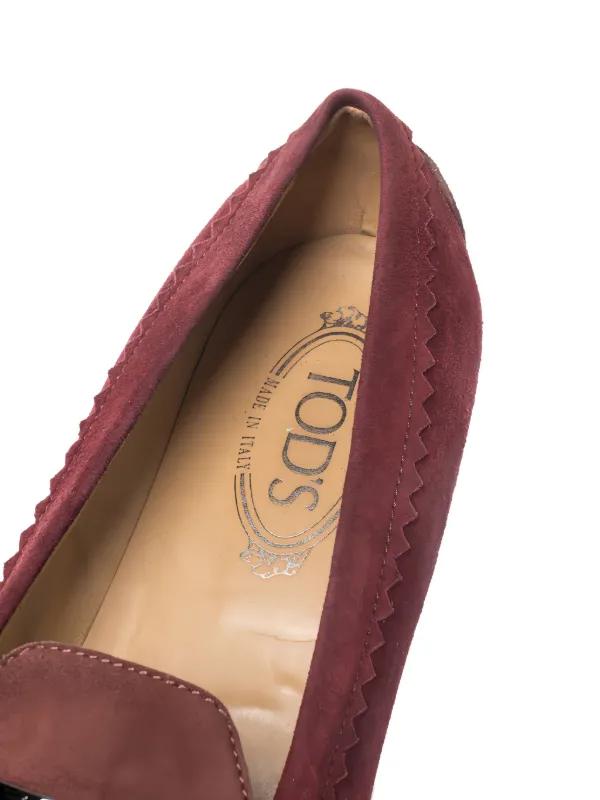 Tod's Vintage スエード ペニーローファー | レッド | FARFETCH JP