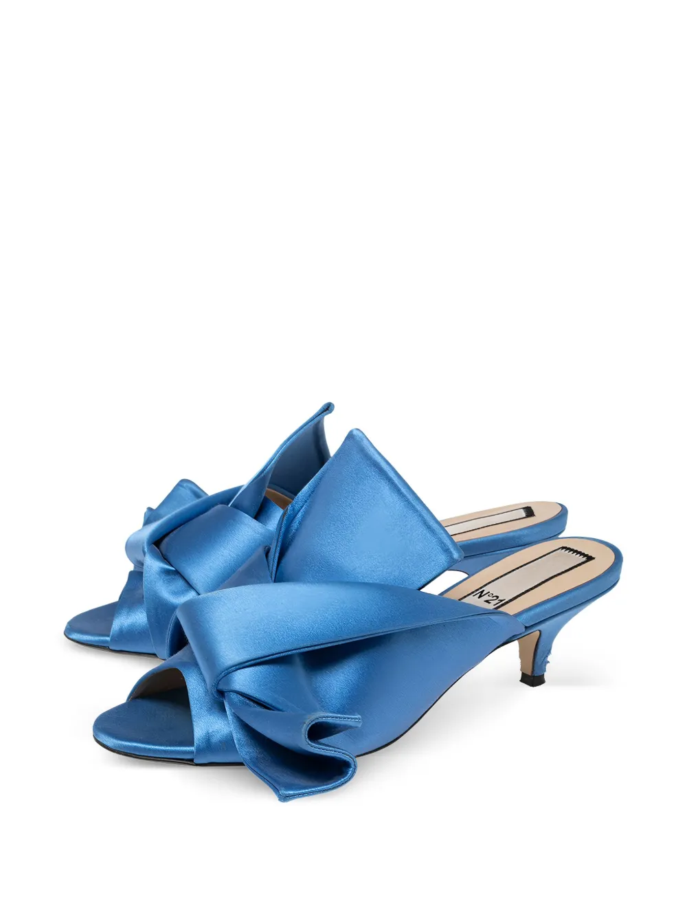 Nº21 Pre-owned 55 mm satijnen geknoopte sandalen - Blauw