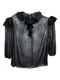 Just Cavalli Vintage ruffled-collar semi-sheer blouse - Black
