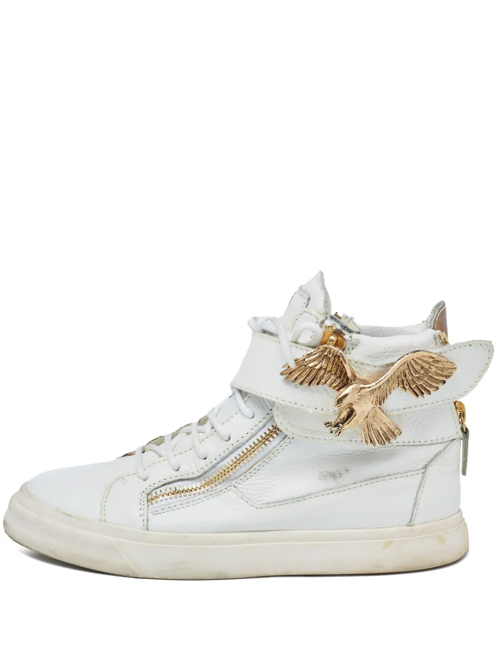 eagle-embellishment high-top sneakers