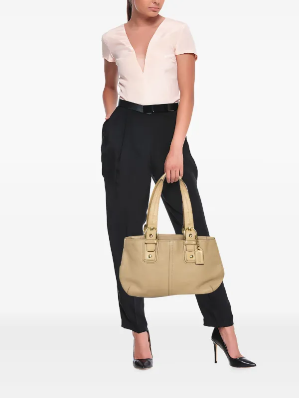 バッグ COACH SOHO Leather Tote Bag Shoulder Coach Vintage Soho textured-leather Tote Bag | Neutrals | FARFETCH CA