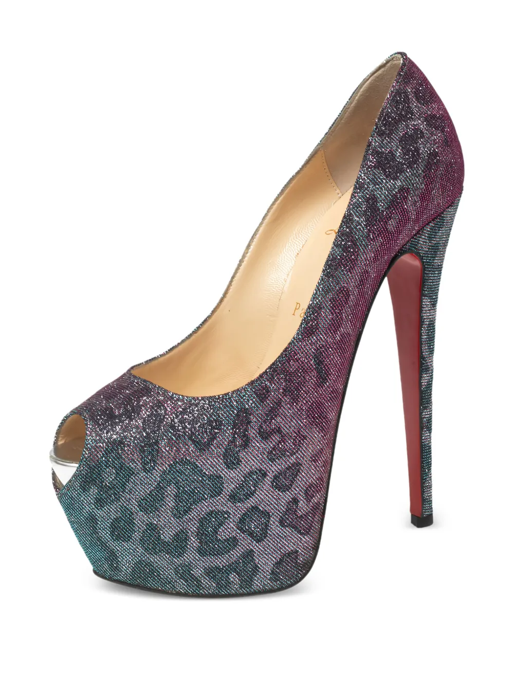 Christian Louboutin Pre-Owned 150mm leopard print peep-toe pumps | Image 2
