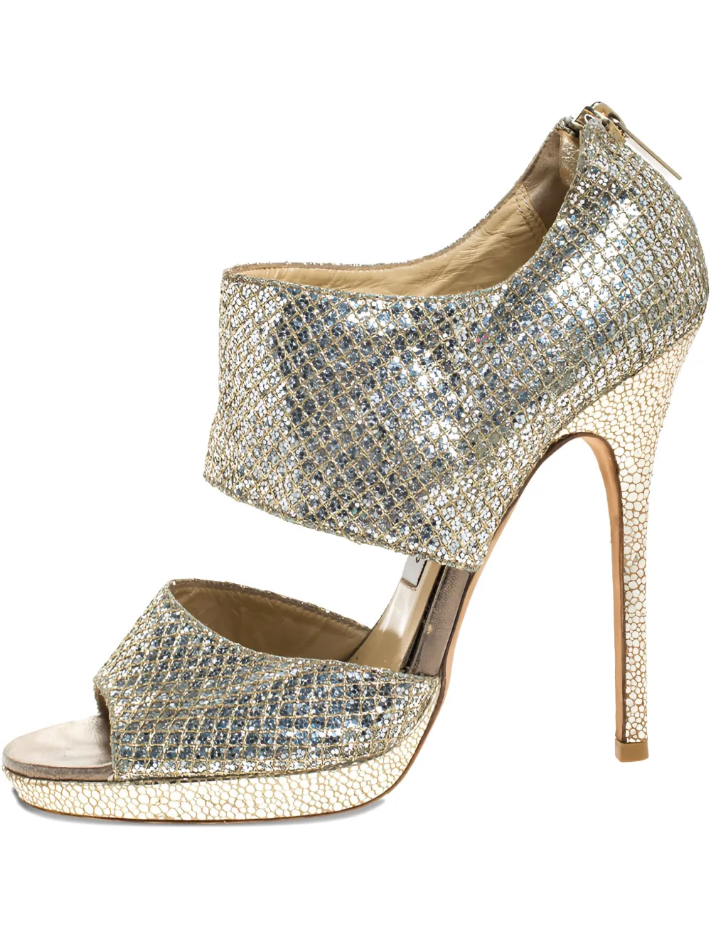 Jimmy Choo Pre-Owned glitter platform sandals | Silver | Image 1