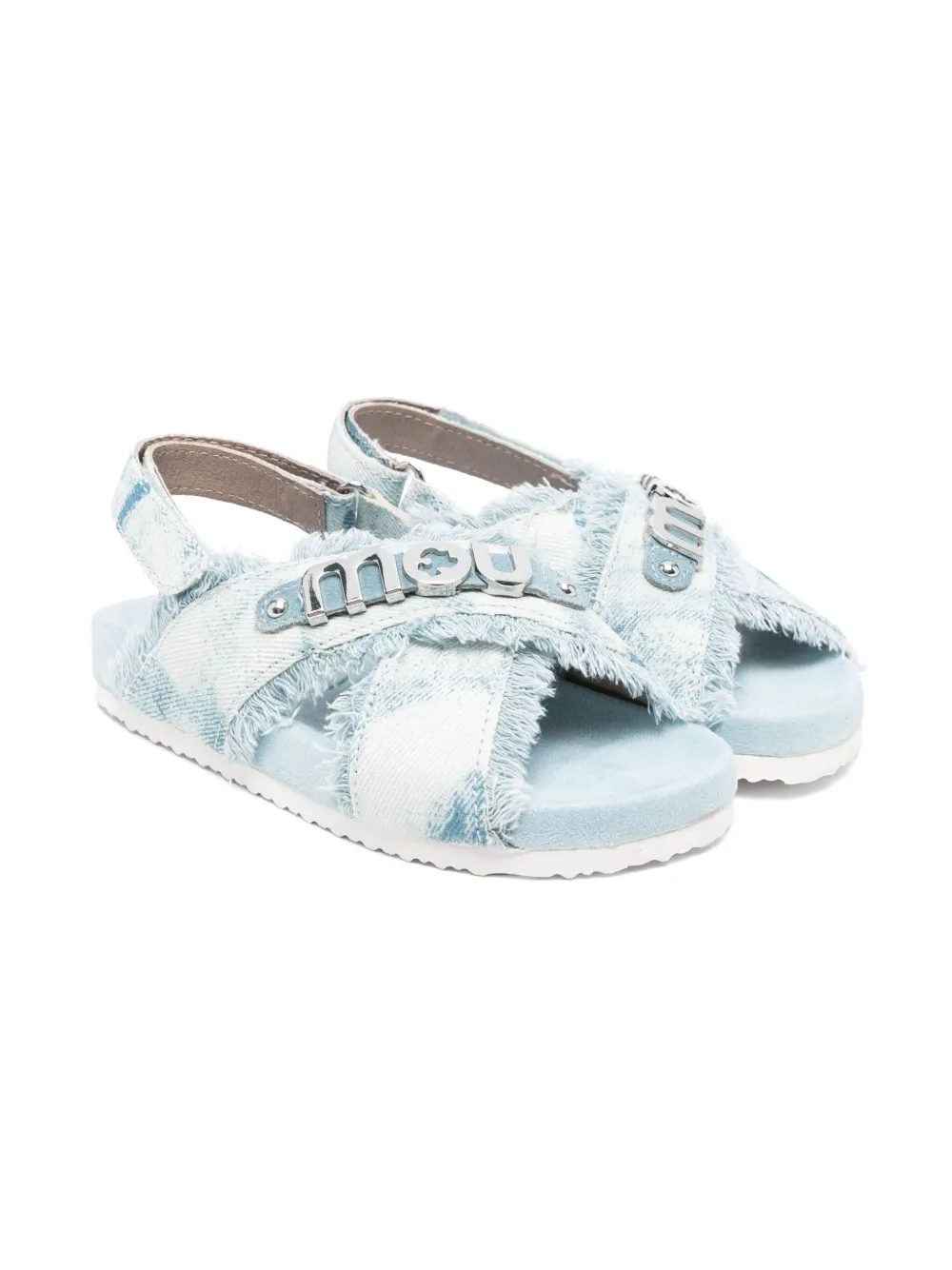 Mou Kids Sandalen van spijkerstof Blauw