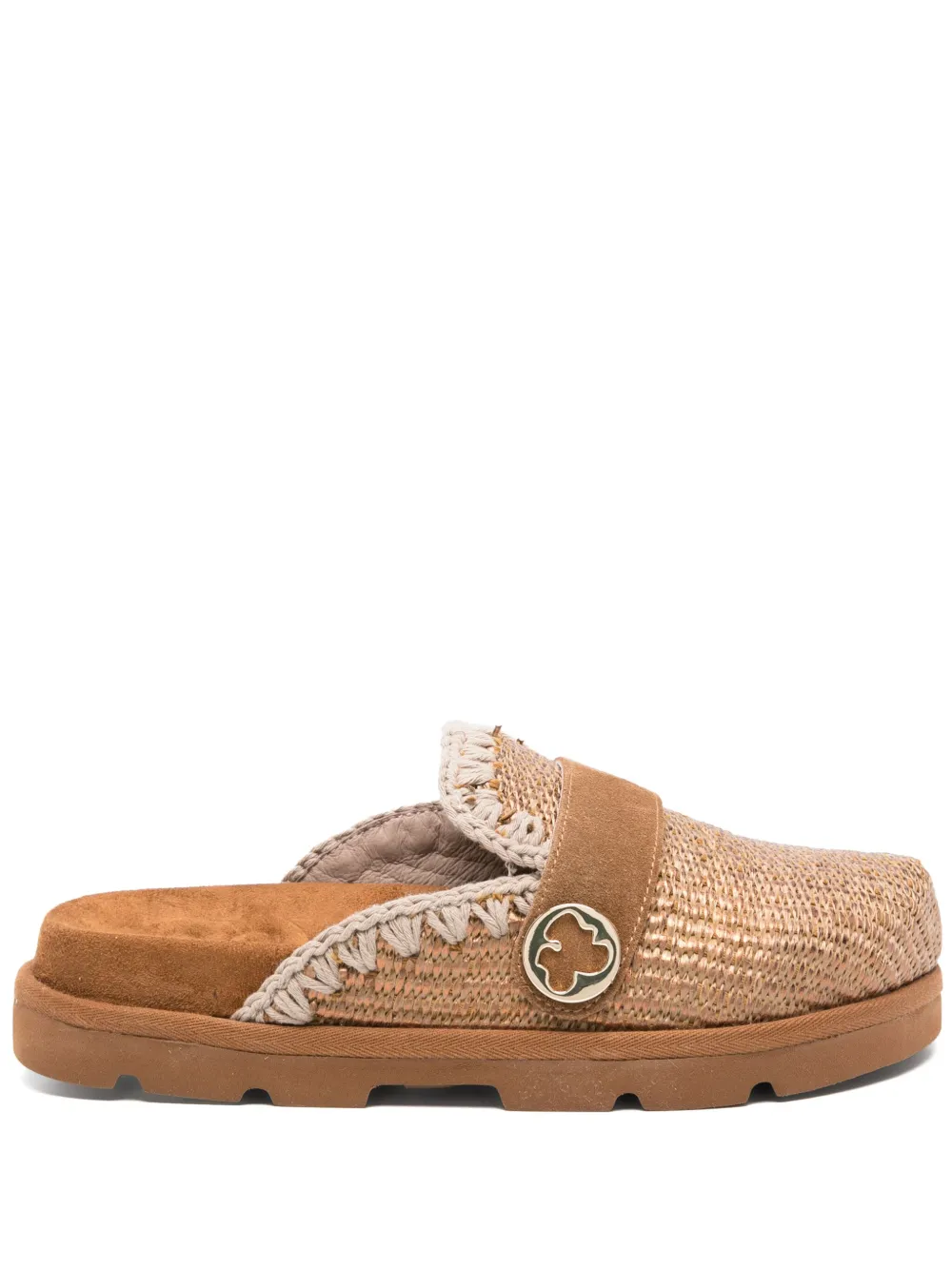 Mou Kids interwoven mules Brown