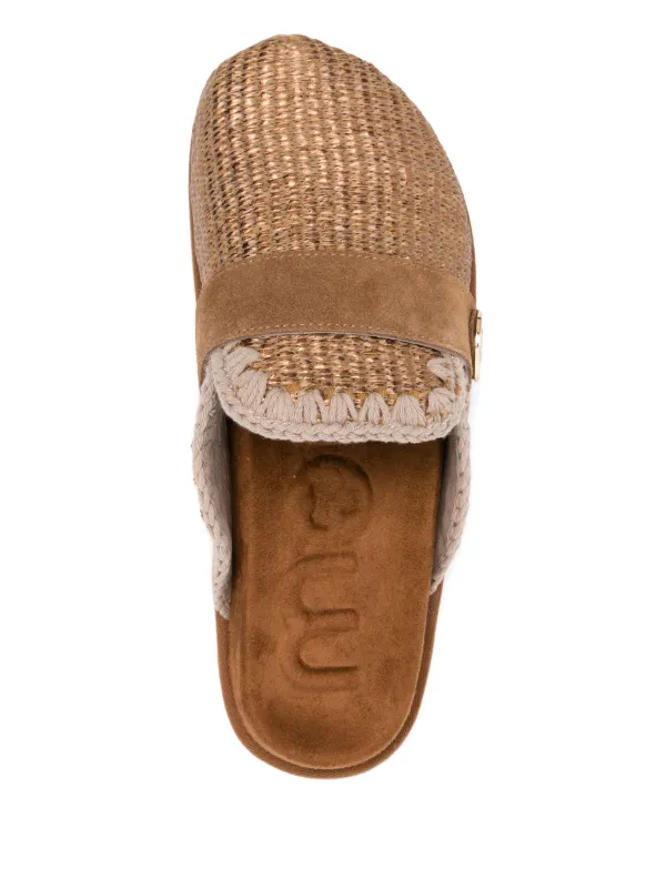 Mou♡ ② Mou Kids Interwoven Mules | Brown | FARFETCH RO