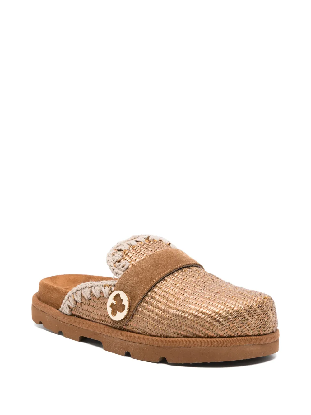 Mou Kids interwoven mules Brown
