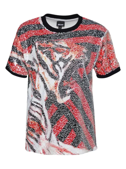 Just Cavalli Vintage sequinned graphic-print T-shirt