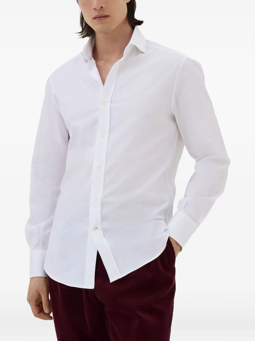 Brunello Cucinelli Katoenen overhemd Wit