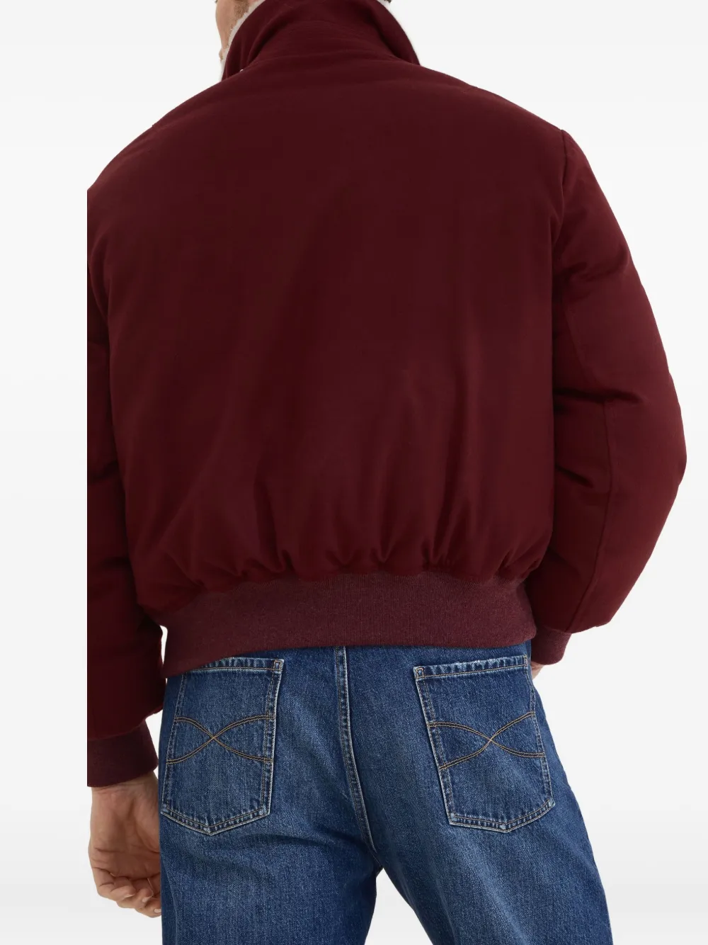 Brunello Cucinelli Bomberjack met sherpa kraag Rood