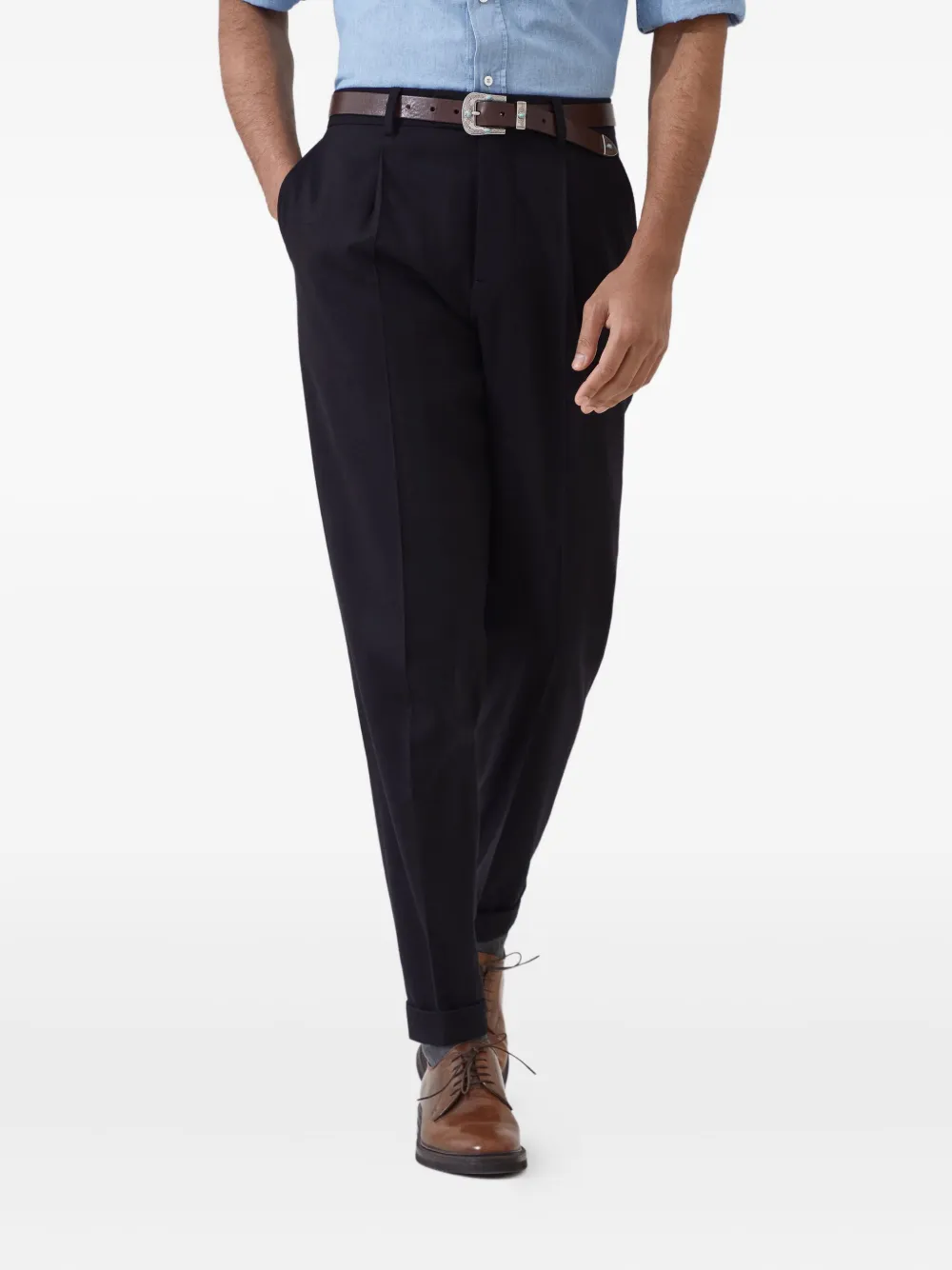 Brunello Cucinelli Flanellen broek Zwart