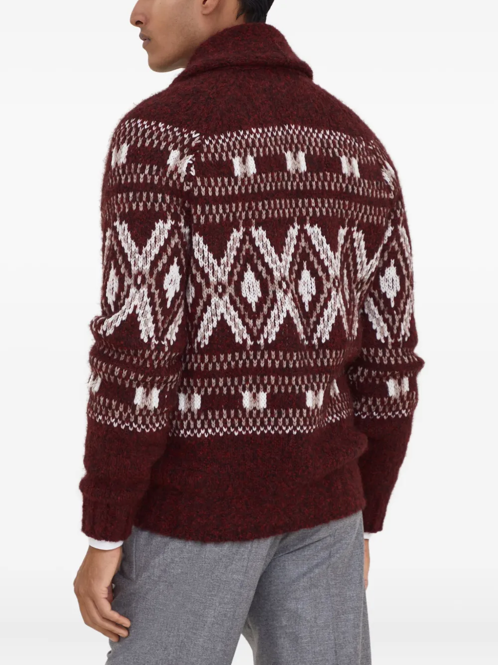 Brunello Cucinelli Vest met sjaalkraag en patroon Rood