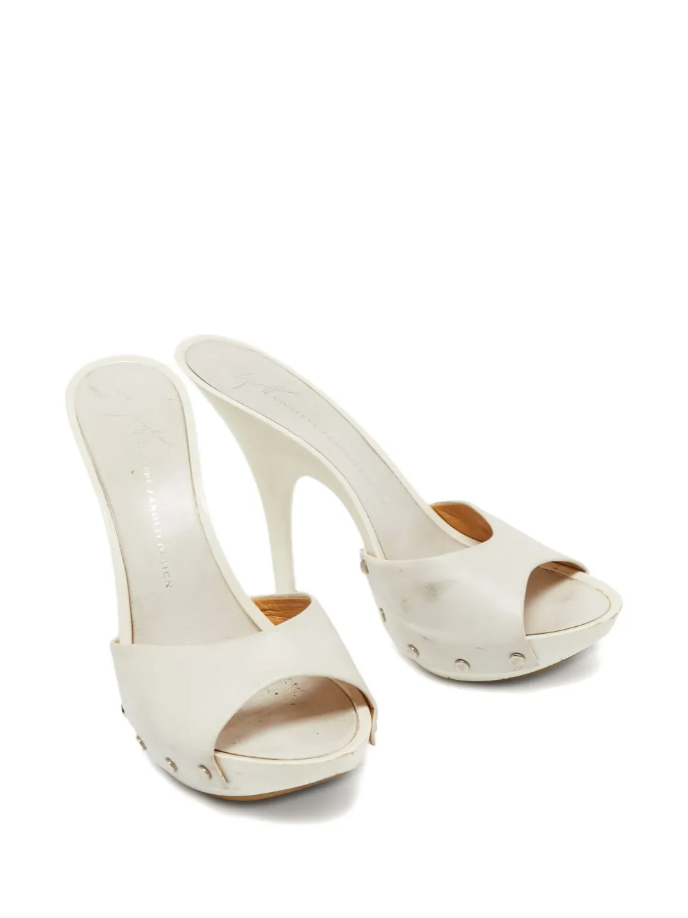 Giuseppe Zanotti Vintage 125 mm lakleren sandalen met studs - Wit