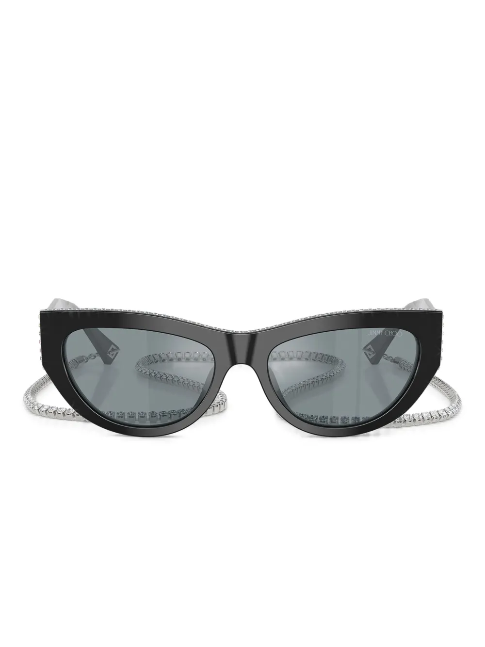Jimmy Choo Eyewear Occhiali da sole cat-eye con decorazione - Nero