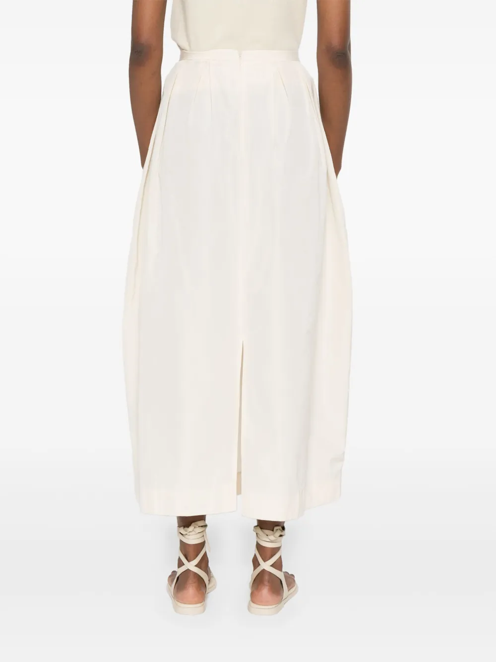 House Of Dagmar Gewelfde plooirok Beige