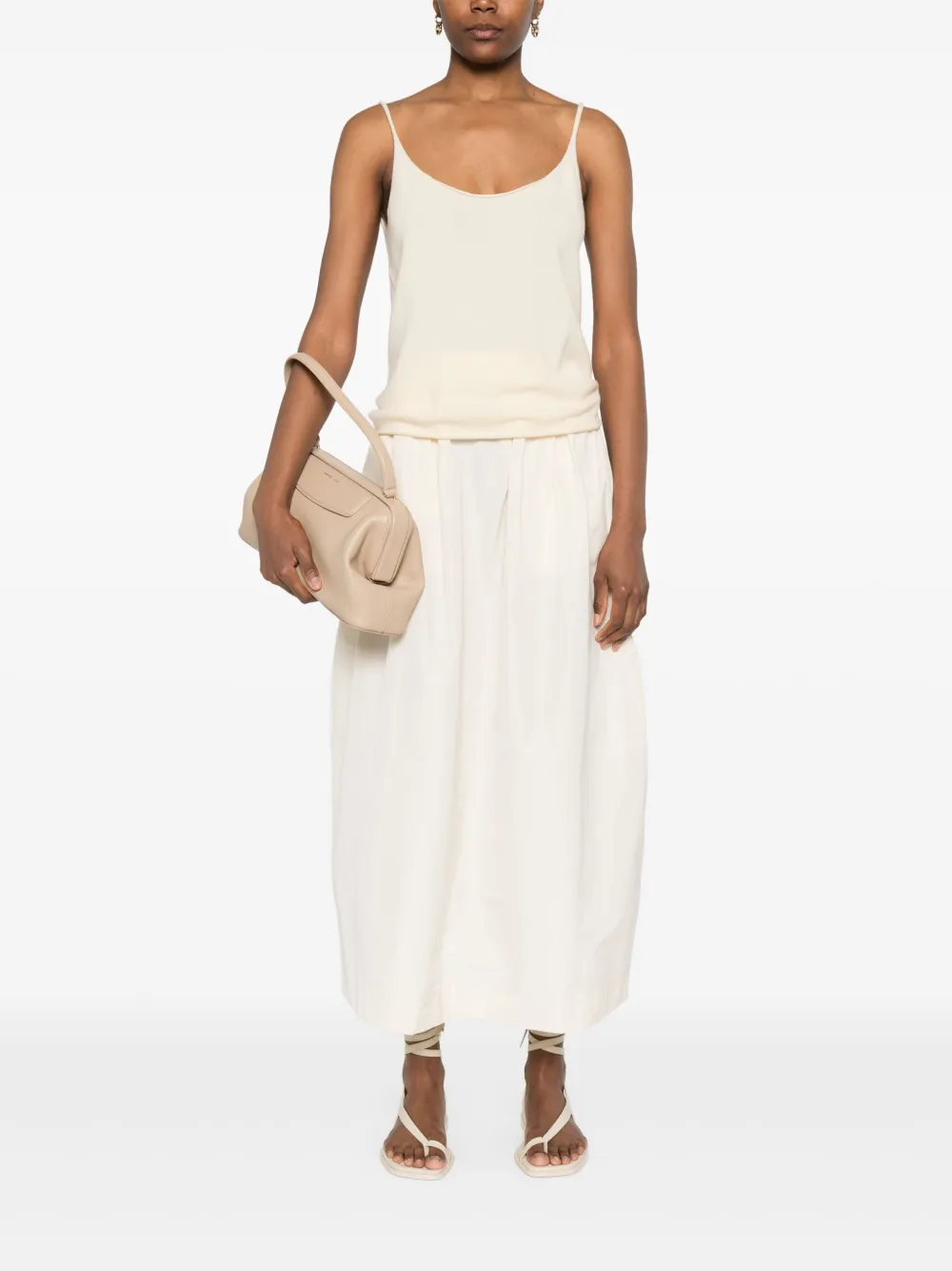 House Of Dagmar curved pleated skirt - Beige