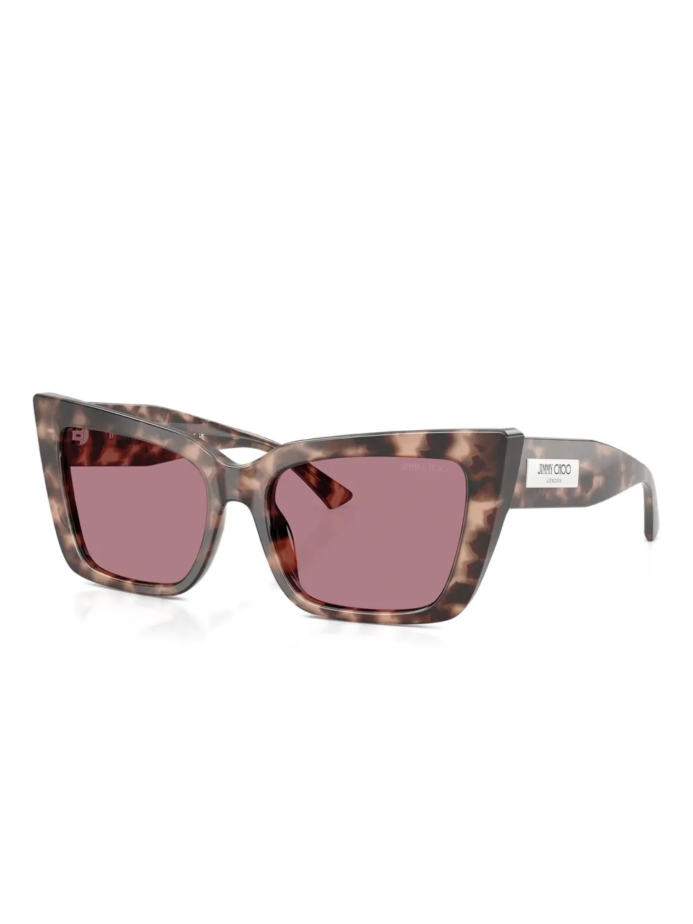 Jimmy Choo Eyewear Zonnebril met cat-eye montuur en schildpadschild design - Bruin