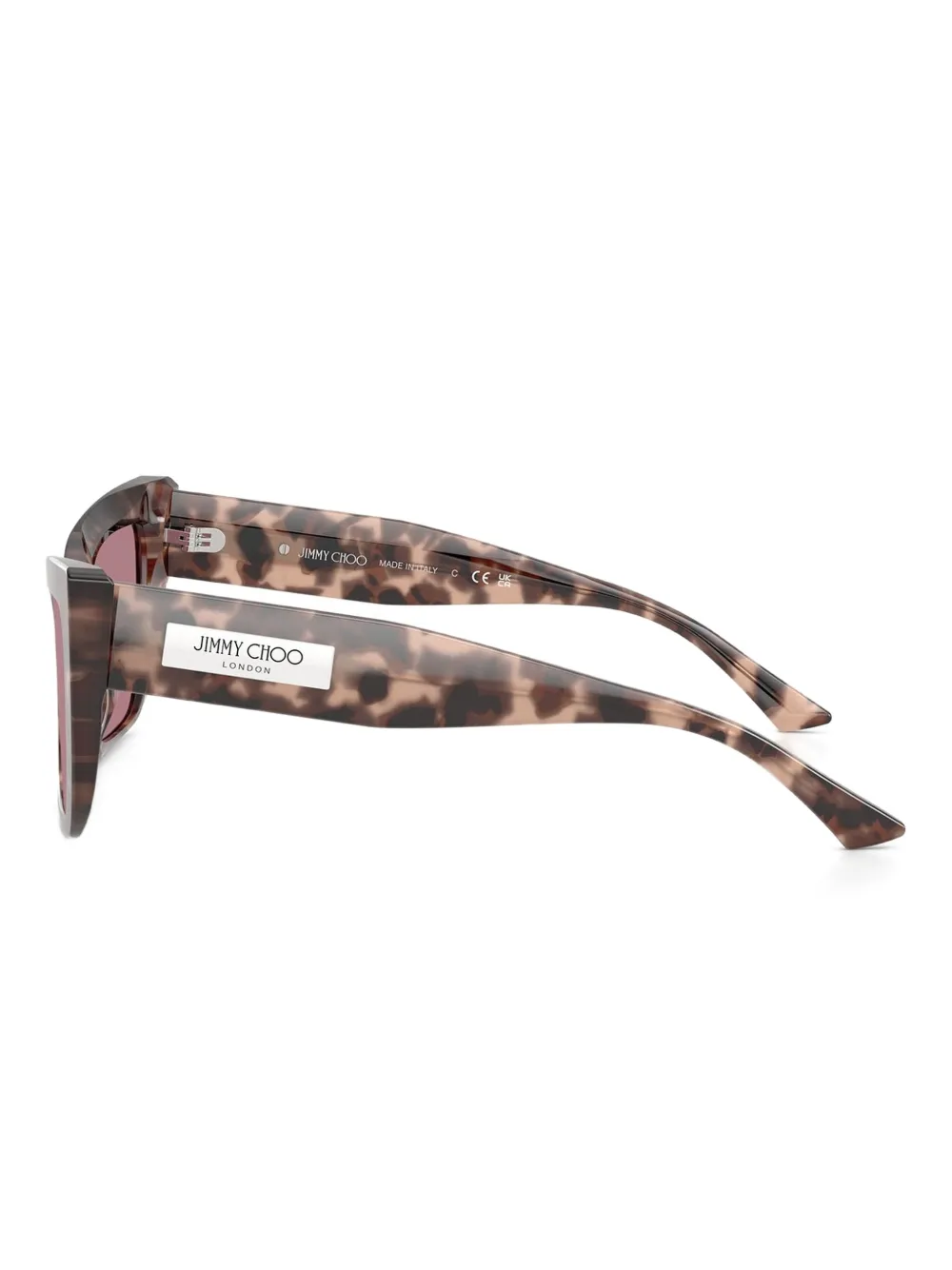 Jimmy Choo Eyewear Zonnebril met cat-eye montuur en schildpadschild design Bruin