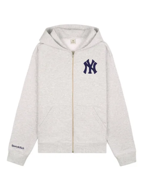 Sporty & Rich hoodie con logo bordado y cierre