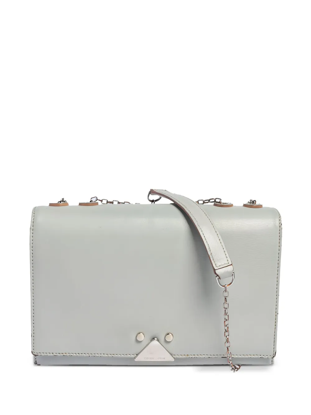 Emporio Armani Pre-Owned boxy flap shoulder bag - グレー Emporio Armani Pre-Owned boxy flap shoulder bag - グレー