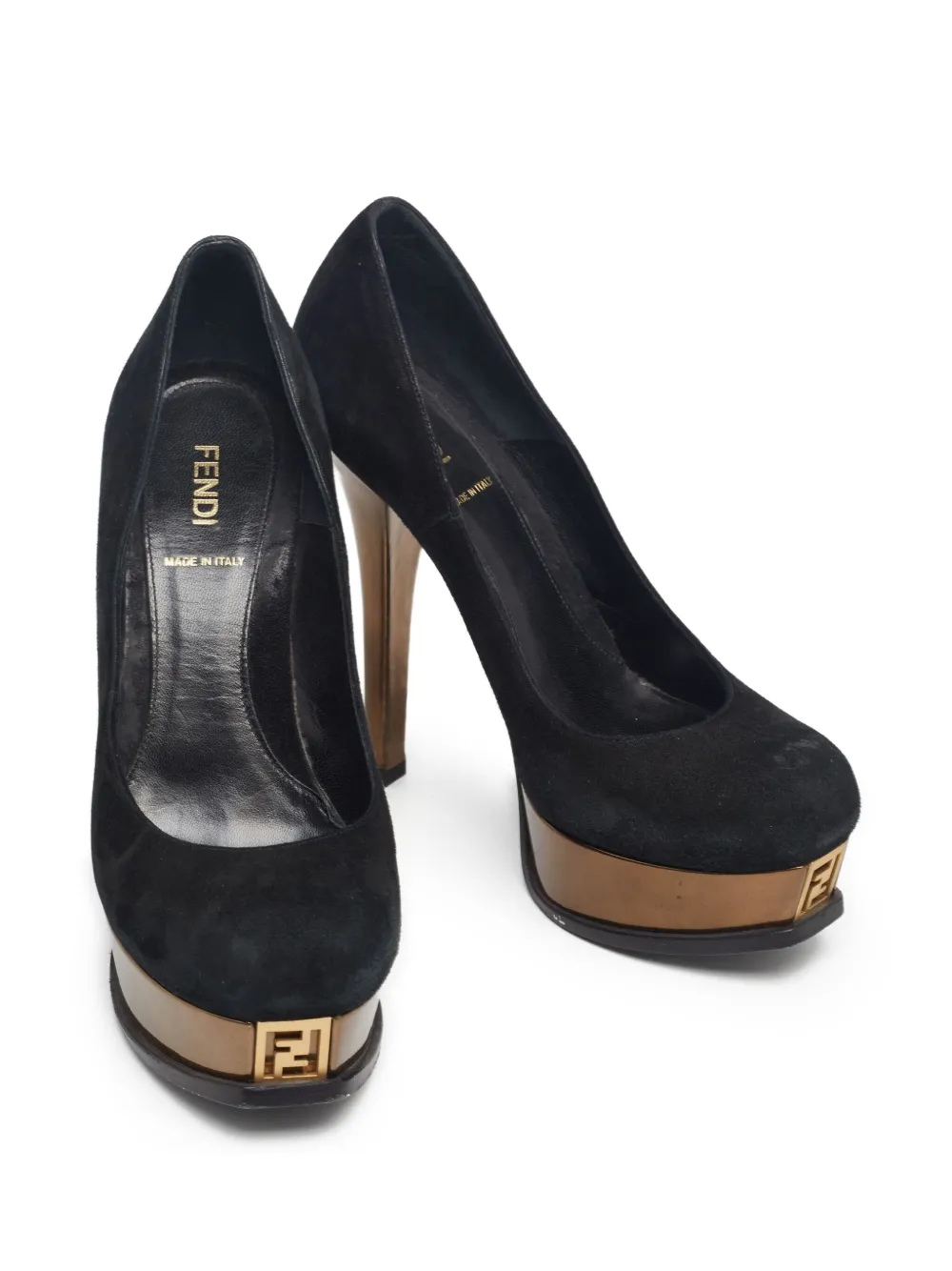 Fendi Pre-Owned 130 mm Fendista pumps met plateauzool - Zwart