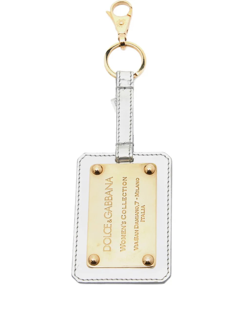 Pre-owned Dolce & Gabbana Leather Plaque-embellished Keyring