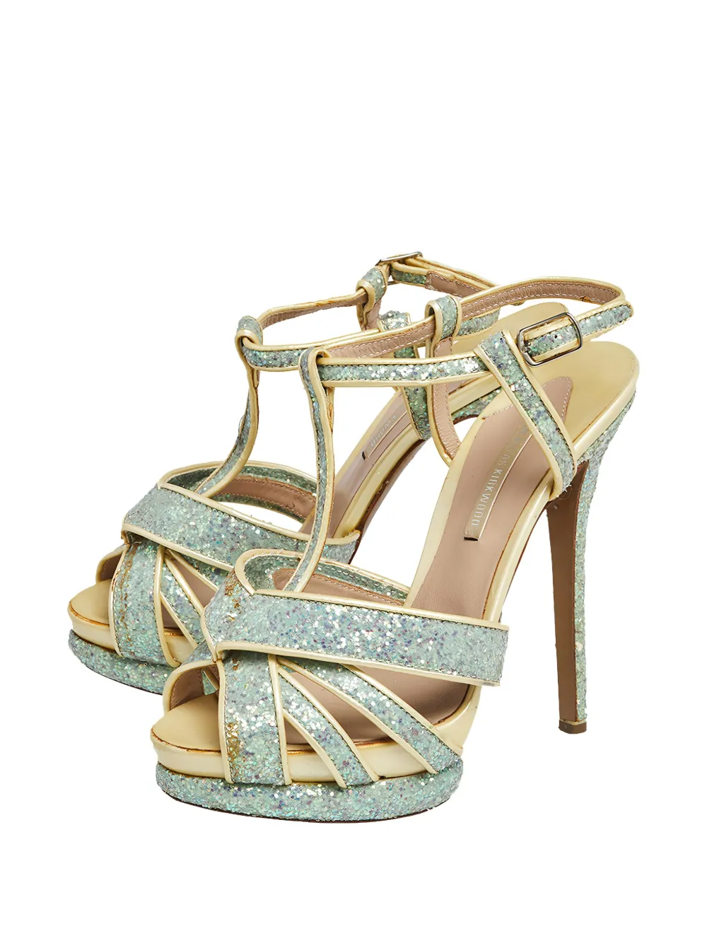 Nicholas Kirkwood Pre-owned 135 mm sandalen met plateauzool en glitters - Blauw