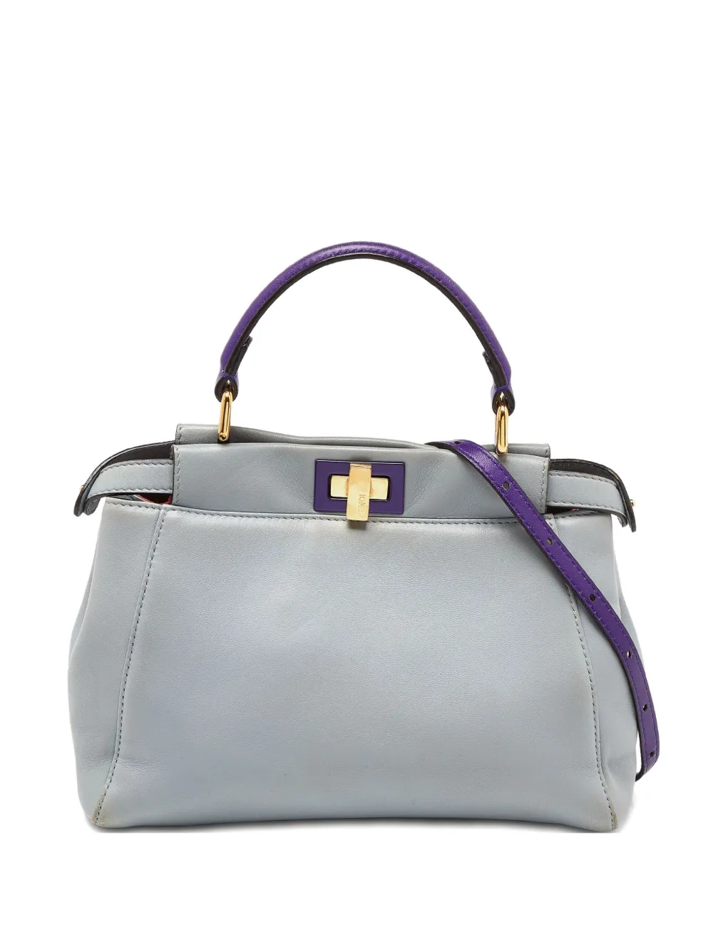 Pre-owned Fendi 2024 Mini Peekaboo Leather Tote Bag