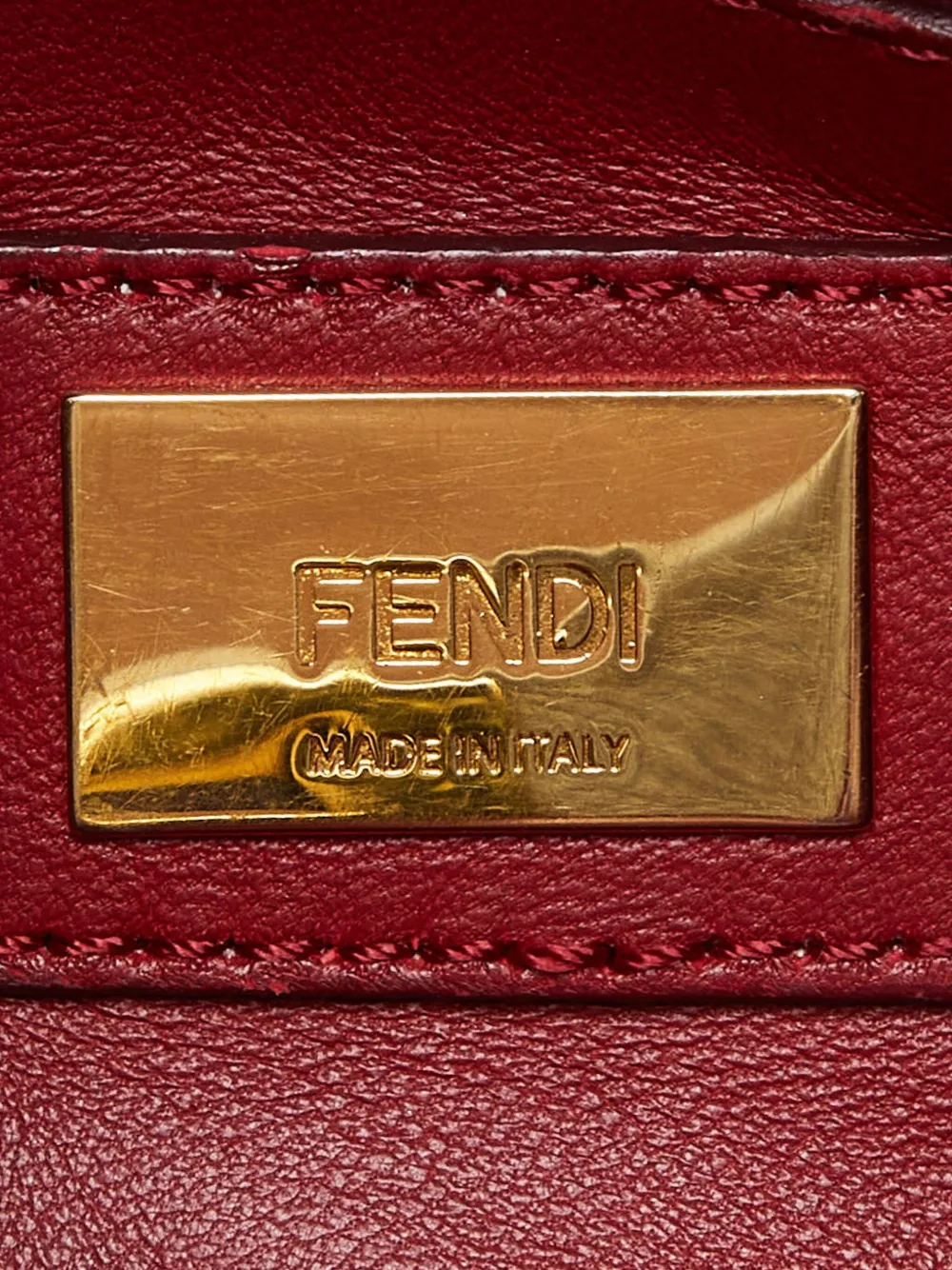 Pre-owned Fendi 2024 Mini Peekaboo Leather Tote Bag