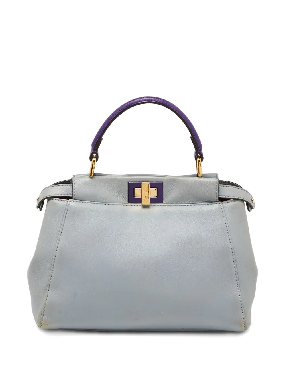 Pre-owned Fendi 2024 Mini Peekaboo Leather Tote Bag