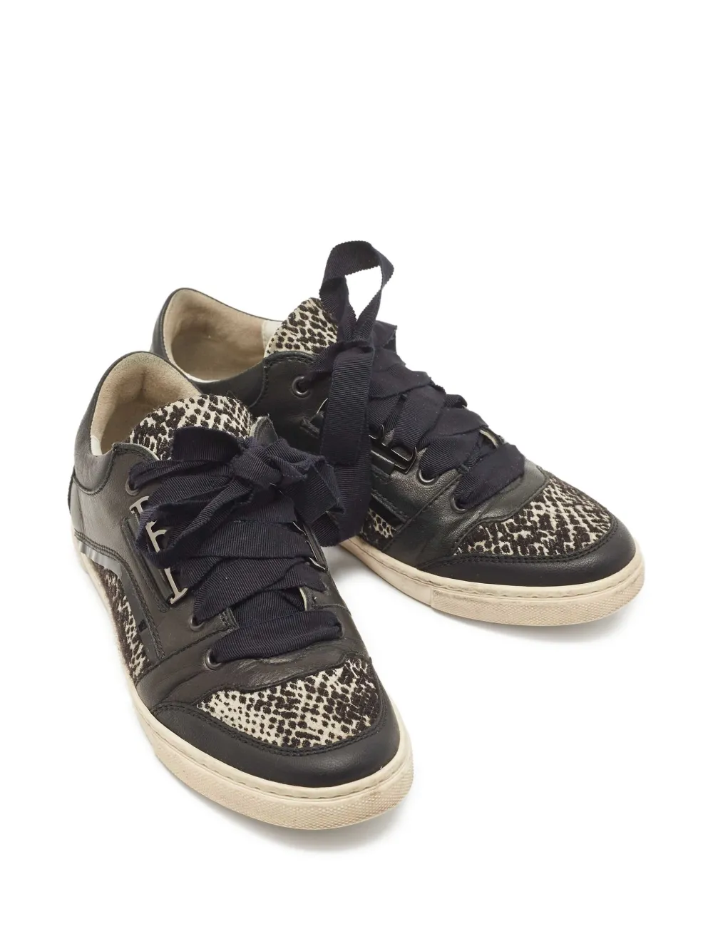 Lanvin Pre-Owned Sneakers met vlakken - Zwart
