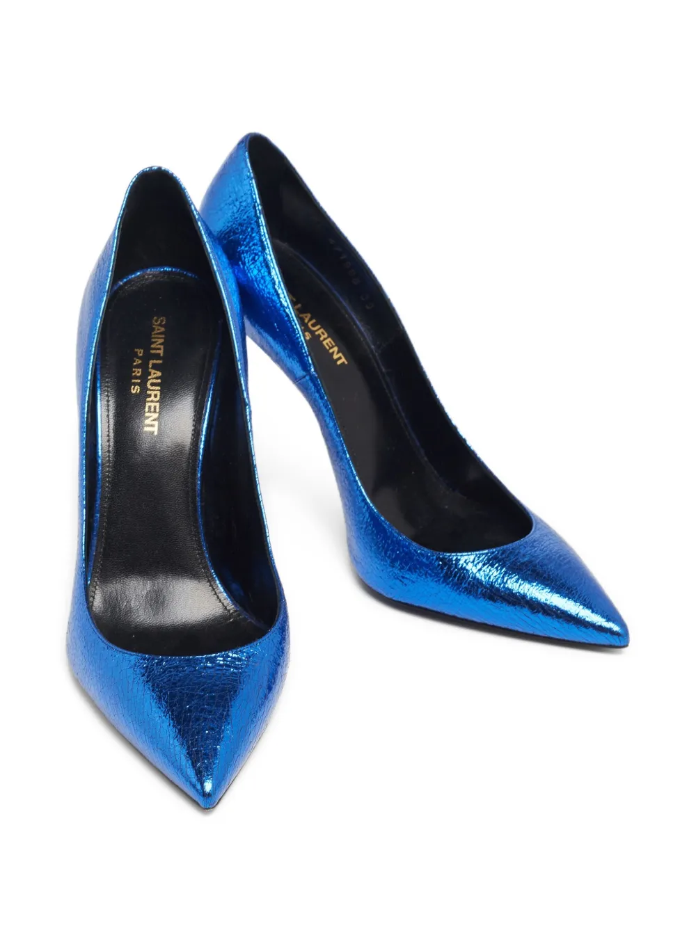 Saint Laurent Pre-Owned 110 mm metallic pumps - Blauw