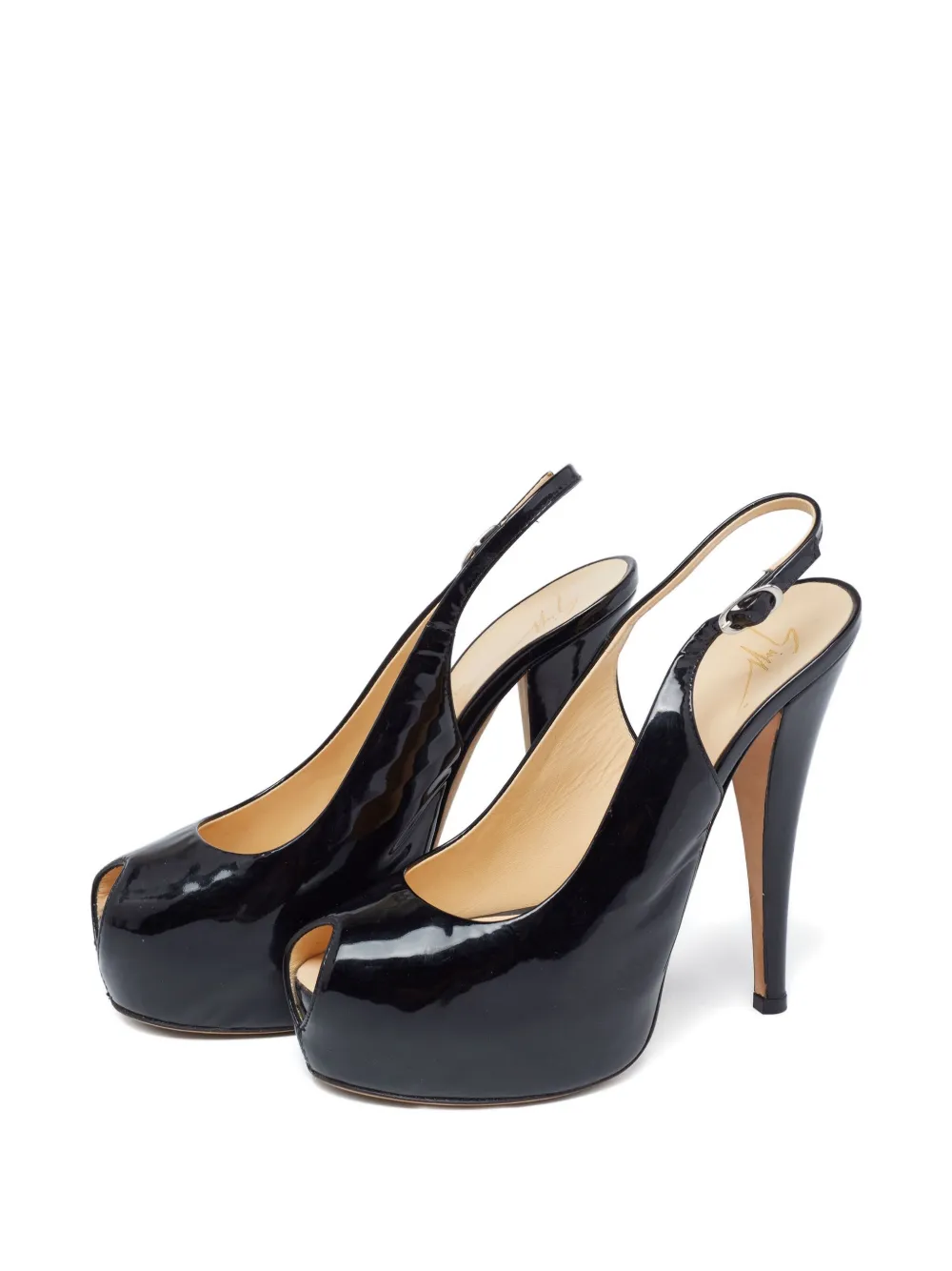 Giuseppe Zanotti Vintage 140 mm slingback sandalen met plateauzool - Zwart
