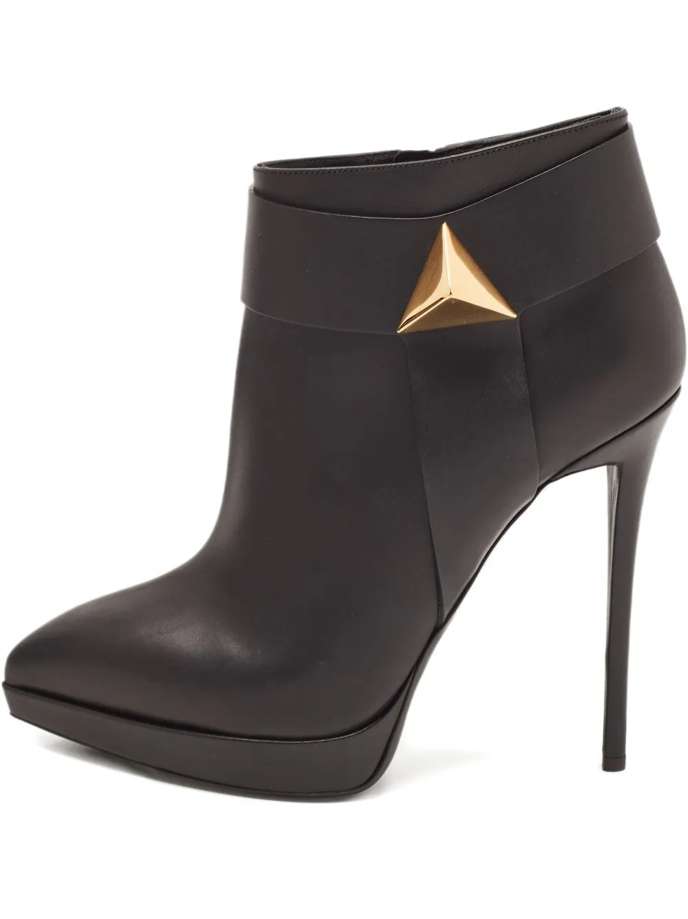 pre-owned 140mm leather ankle boots