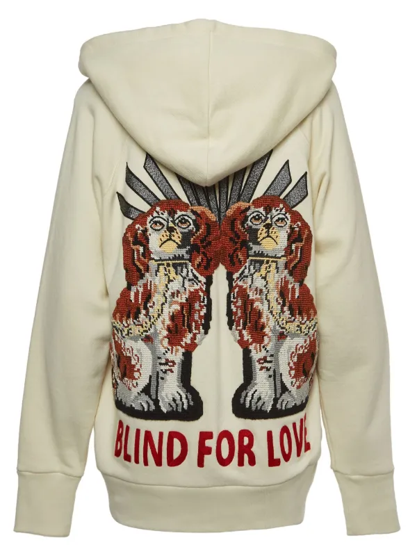 GUCCI フード付きパーカー BLIND FOR LOVE Gucci Pre-Owned Blind For Love Hoodie | Neutrals | FARFETCH