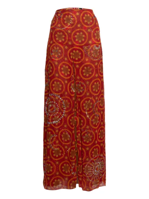 Gianfranco Ferré Pre-Owned beaded printed maxi skirts