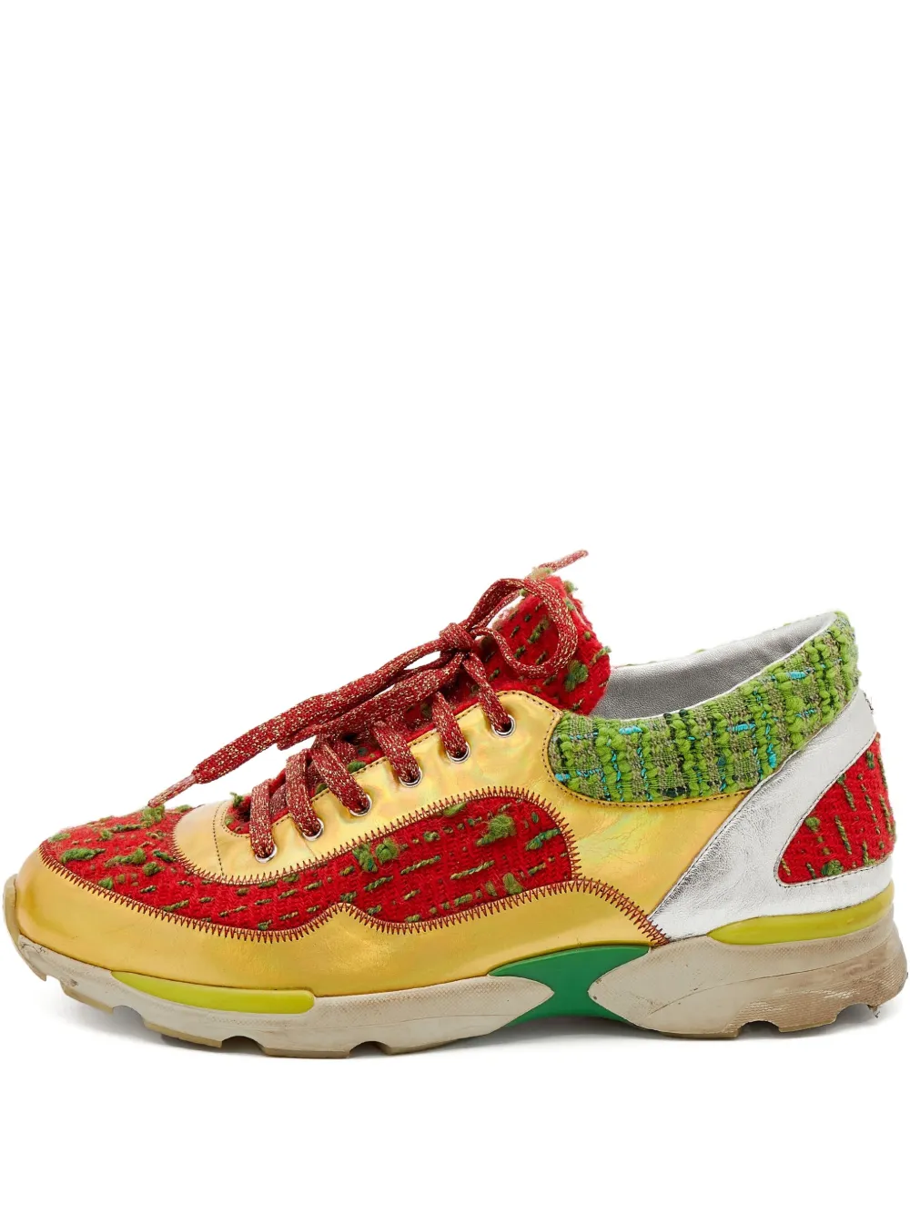 CHANEL Pre-Owned leather lace-up sneakers | jaune | Image 1