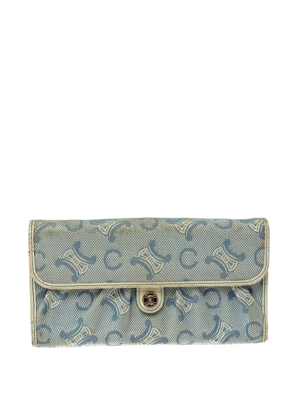 Pre-owned Celine Macadam-pattern Denim Wallet