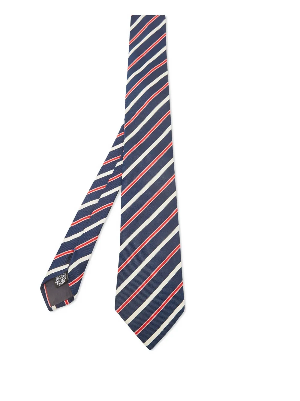 pre-owned striped silk tie