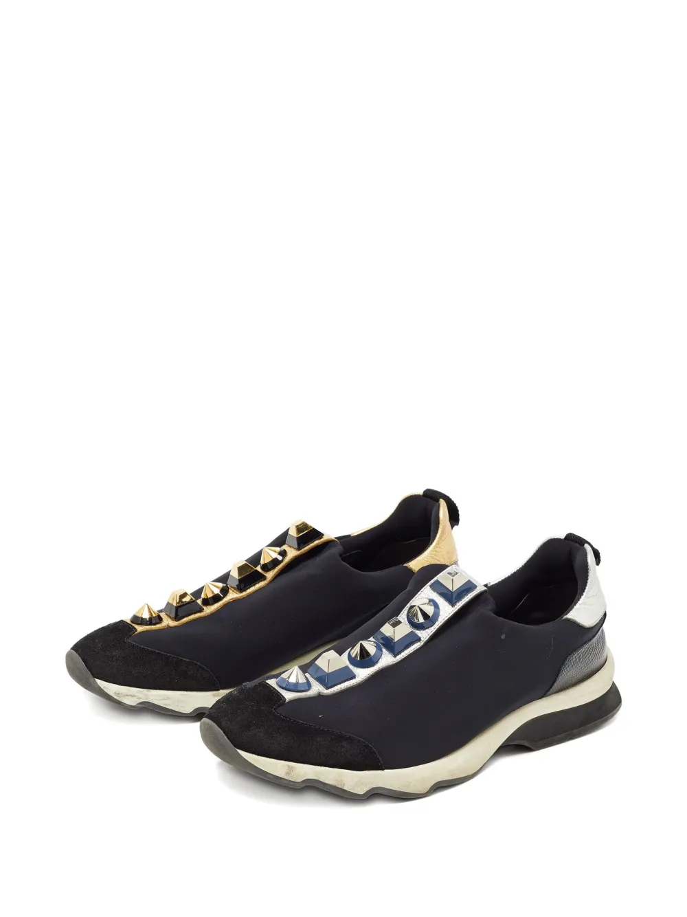 Fendi Pre-Owned Sneakers met studs - Zwart