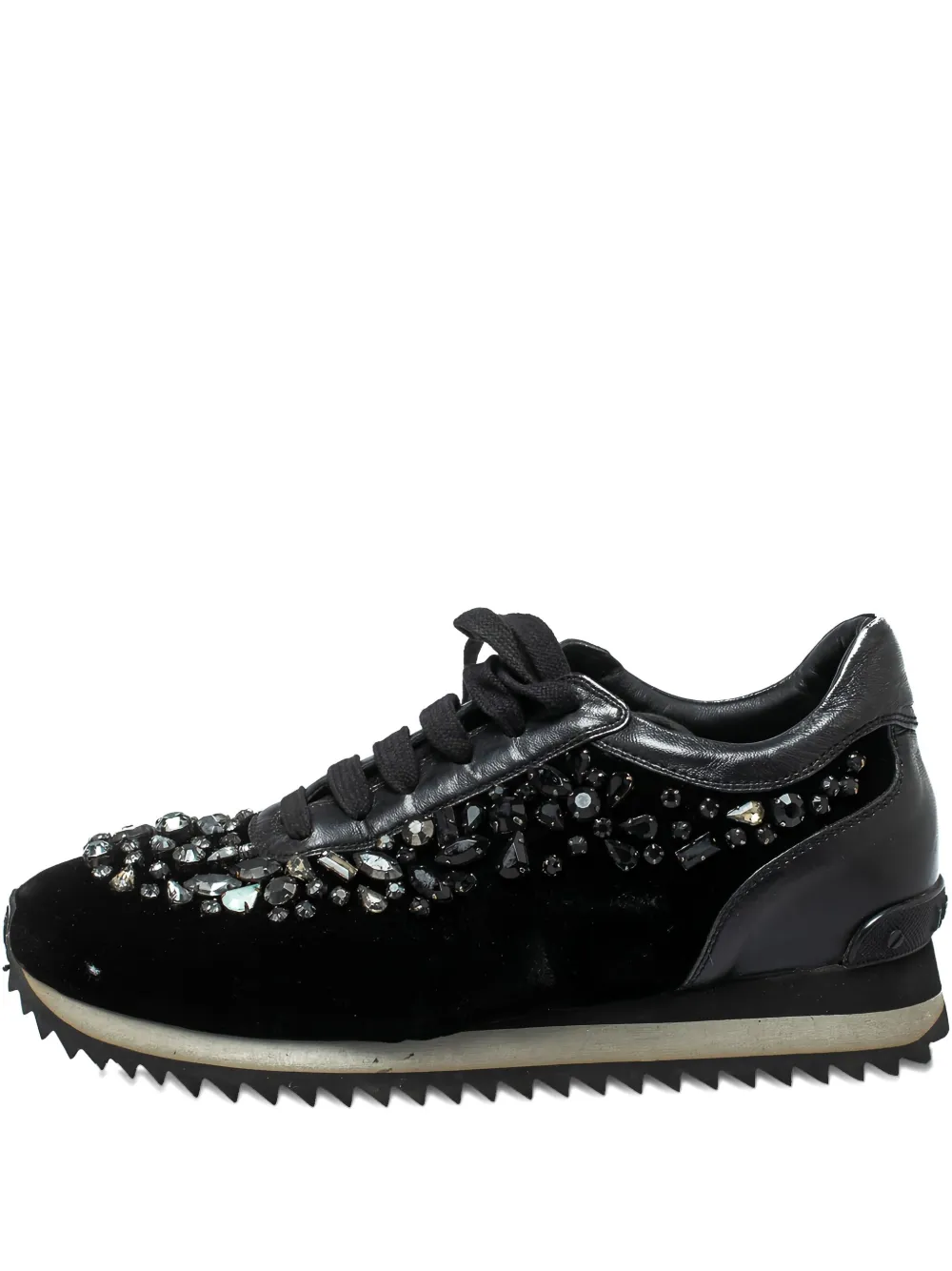 Pre-owned Le Silla  Velvet Crystal Sneakers