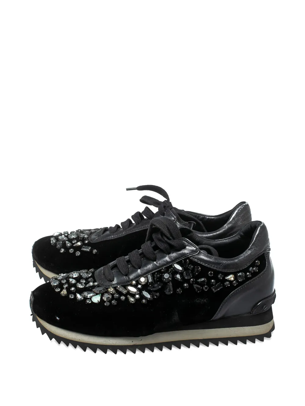 Le Silla Pre-owned fluwelen sneakers met kristallen - Zwart