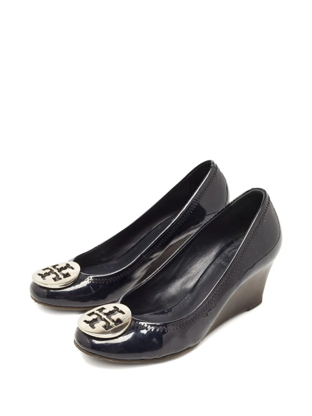 Tory Burch Pre-owned leren pumps met sleehak - Blauw