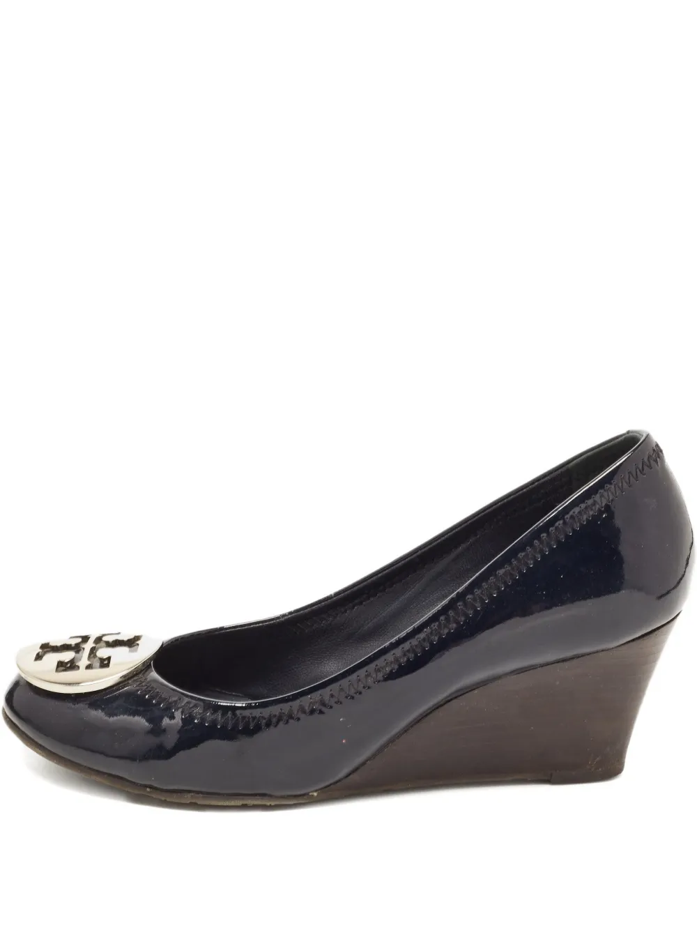 Tory Burch プレオウンド レザーウェッジパンプス - ブルー Tory Burch プレオウンド レザーウェッジパンプス - ブルー