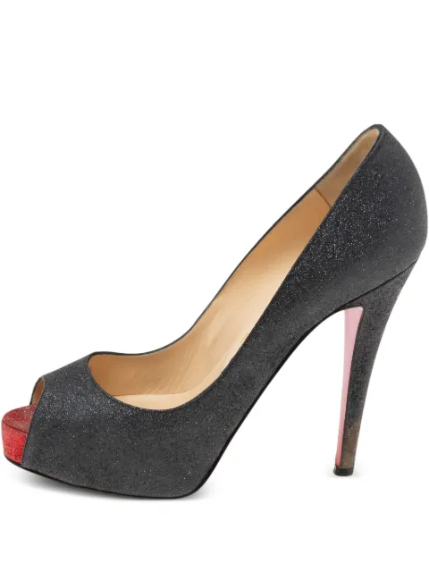 Christian Louboutin Pre-Owned zapatillas con detalles de glitter y tacón de 115mm