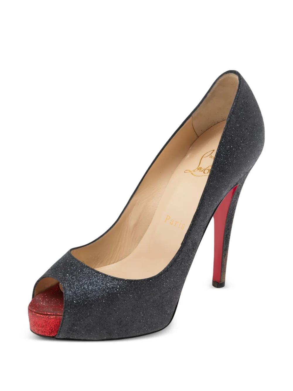 Christian Louboutin Pre-Owned 115 mm pumps verfraaid met glitters - Zwart