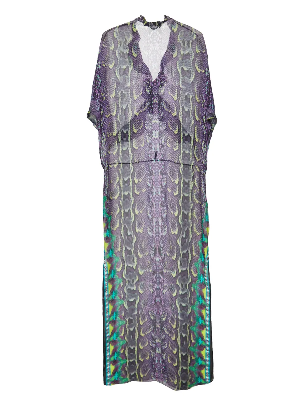 Roberto Cavalli Vintage 2023 snake print ruffle dress | Image 2