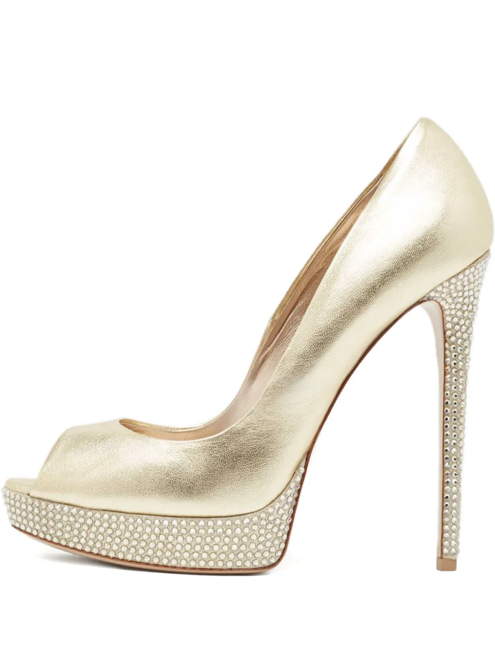 Le Silla pre-owned embellished peeptoe pumps | Gold | Image 1