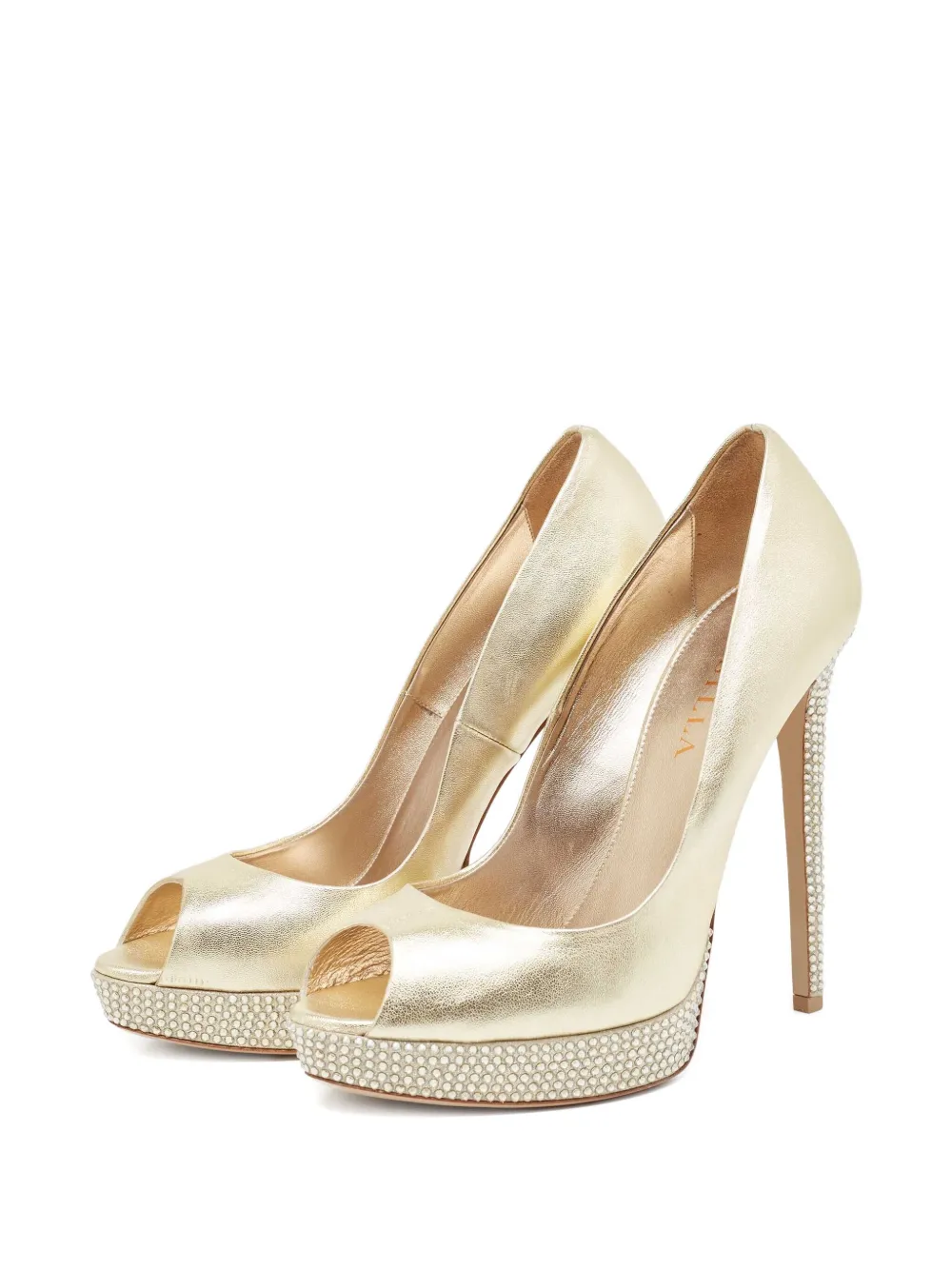 Le Silla Pre-owned verfraaide pumps met open neus - Goud