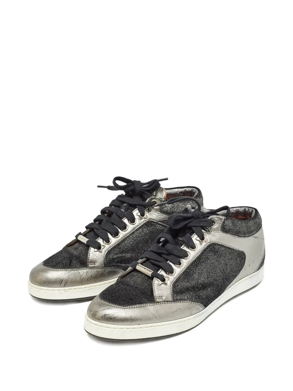 Jimmy Choo Pre-Owned Leren sneakers met glitters - Zwart